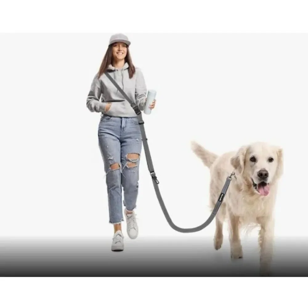 Hands Free Dog Leash for Waist or Crossbody - Easy Connect Leash to Belt